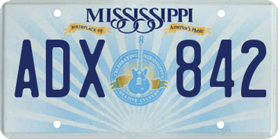 MS license plate ADX842