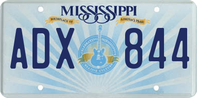 MS license plate ADX844