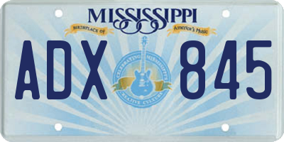 MS license plate ADX845