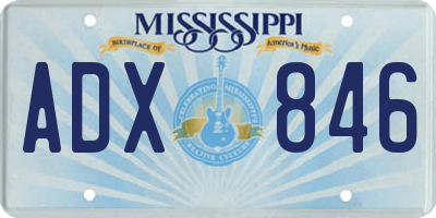 MS license plate ADX846