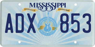 MS license plate ADX853
