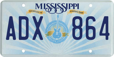 MS license plate ADX864