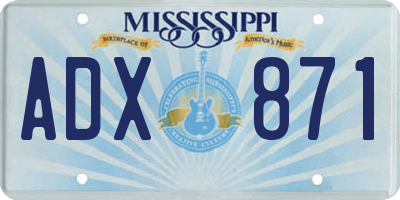 MS license plate ADX871