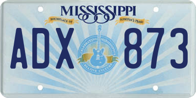 MS license plate ADX873