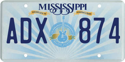MS license plate ADX874