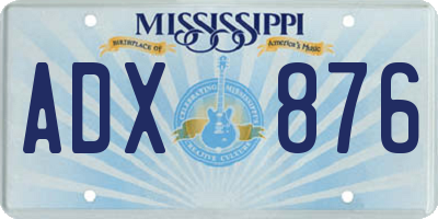 MS license plate ADX876