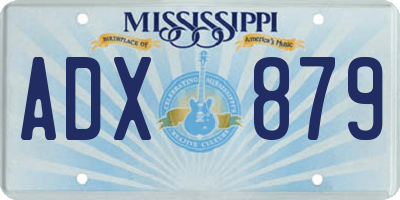 MS license plate ADX879