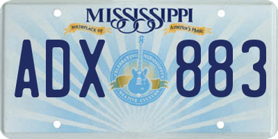 MS license plate ADX883