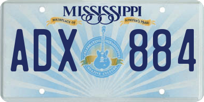 MS license plate ADX884