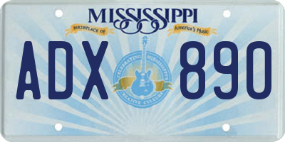 MS license plate ADX890