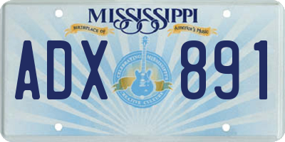 MS license plate ADX891