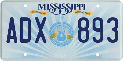 MS license plate ADX893