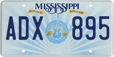 MS license plate ADX895