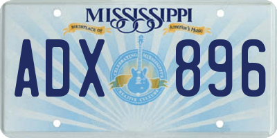 MS license plate ADX896