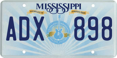 MS license plate ADX898