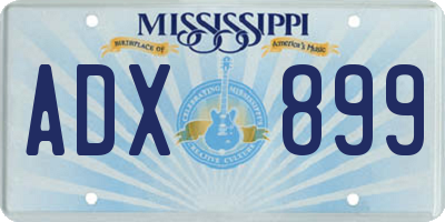 MS license plate ADX899