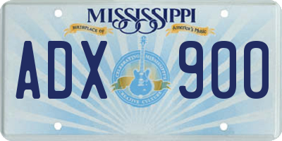 MS license plate ADX900