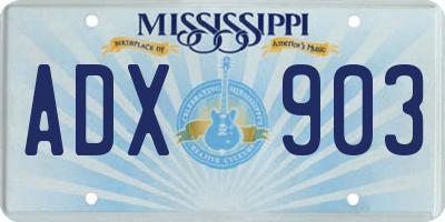 MS license plate ADX903