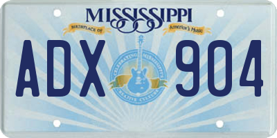 MS license plate ADX904