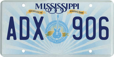 MS license plate ADX906