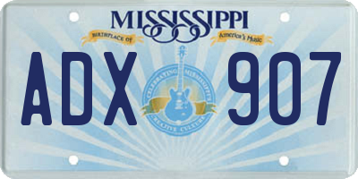 MS license plate ADX907