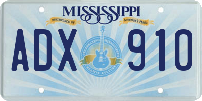 MS license plate ADX910