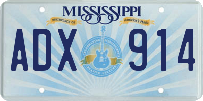 MS license plate ADX914