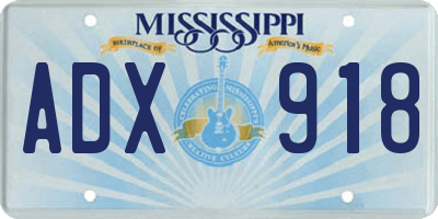 MS license plate ADX918