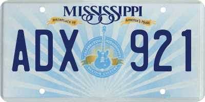 MS license plate ADX921