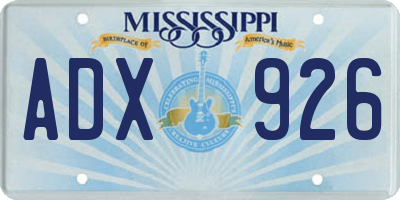 MS license plate ADX926