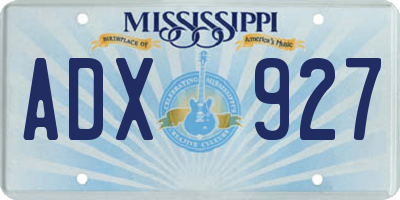MS license plate ADX927