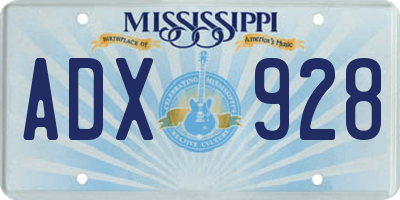MS license plate ADX928