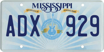 MS license plate ADX929