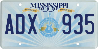 MS license plate ADX935