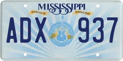 MS license plate ADX937