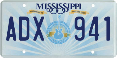 MS license plate ADX941