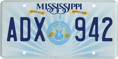 MS license plate ADX942