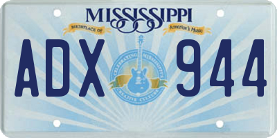 MS license plate ADX944