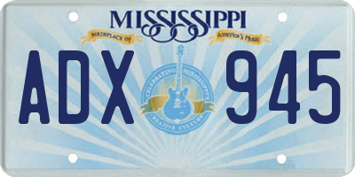 MS license plate ADX945