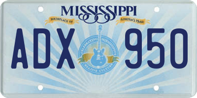 MS license plate ADX950