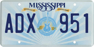 MS license plate ADX951
