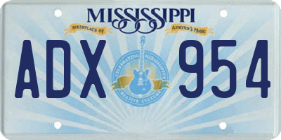MS license plate ADX954