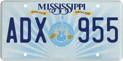 MS license plate ADX955