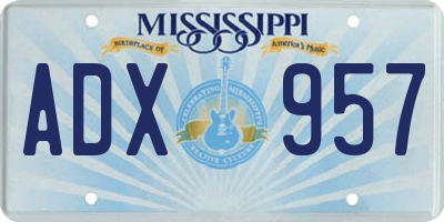 MS license plate ADX957
