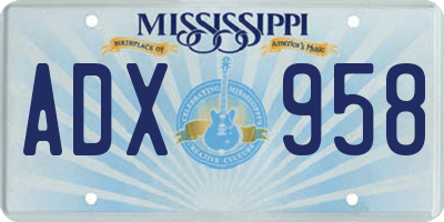 MS license plate ADX958