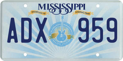 MS license plate ADX959