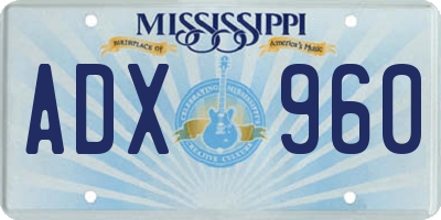 MS license plate ADX960
