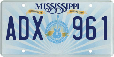 MS license plate ADX961