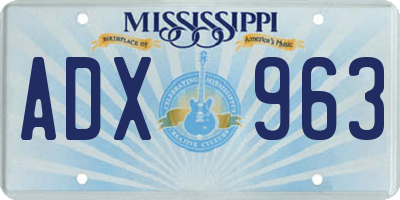MS license plate ADX963