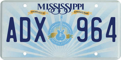MS license plate ADX964